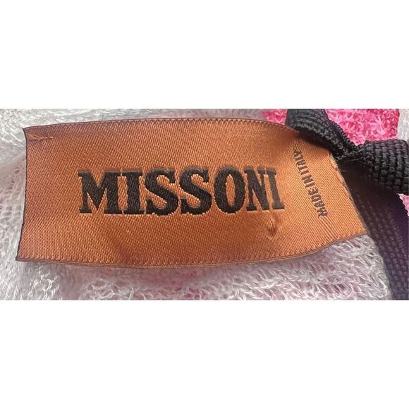 Missoni Fringed Ombre Chevron Cotton Cape Pink and Red Made in Italy NWT OSFA - Picture 5 of 8